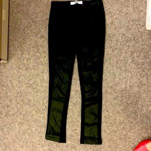 MILK fabulous forest green leggings with faux leather detail